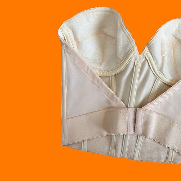 90's vintage cream satin bustier corset XS SMALL - Picture 6 of 11